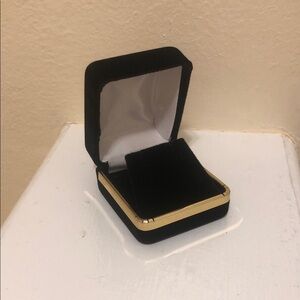 Black Velvet Jewelry Earring Box with Gold Trim